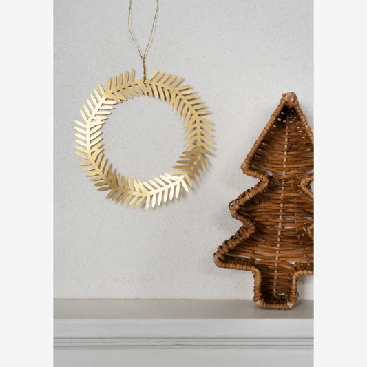 Madam Stoltz Metall Kranz vintage gold 16 cm