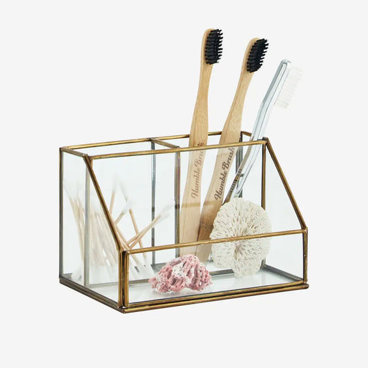 Madam Stoltz Organizer Vintage Glas/Metall gold