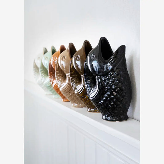 Madam Stoltz Fisch Vase schwarz 23,5 cm