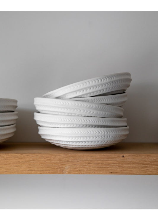 Sögne Schale STELLA ribbed weiß S