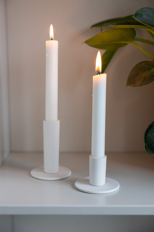 Storefactory Kerzenhalter EKTORP matt weiß Keramik, verschiedene Größen