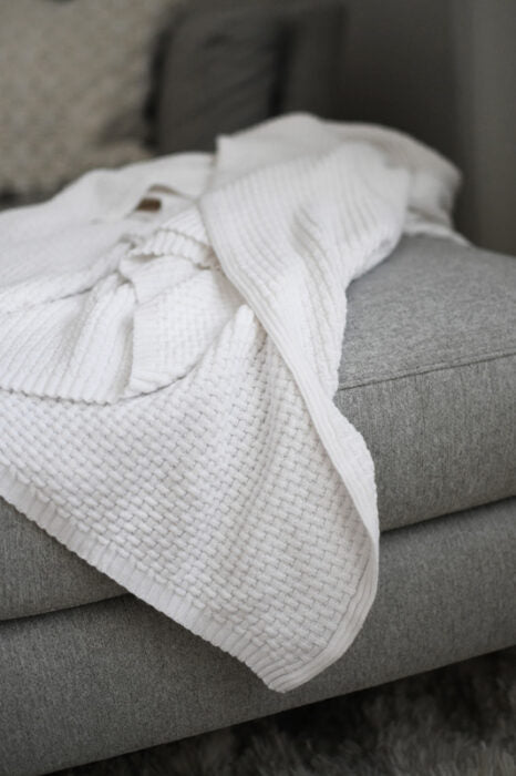 Storefactory Decke VIGGE gestrickt weiß