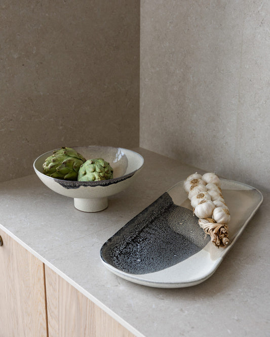 Storefactory Servierplatte Tablett KLEREBO schwarz/beige