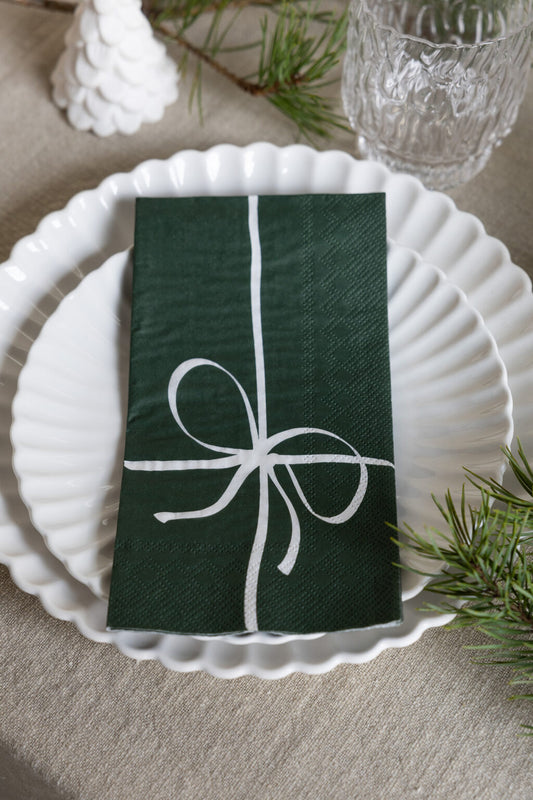 Storefactory Serviette PAKET Schleife grün