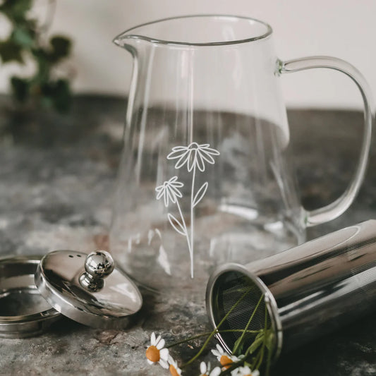 Eulenschnitt Teekanne DAISY Glas mit Sieb 1,2 Liter