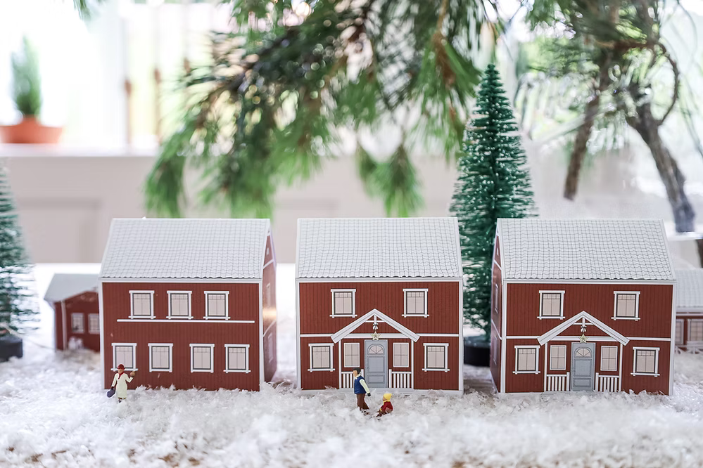 Adventskalender Bastel Set SCHWEDISCHES WEIHNACHTSDORF