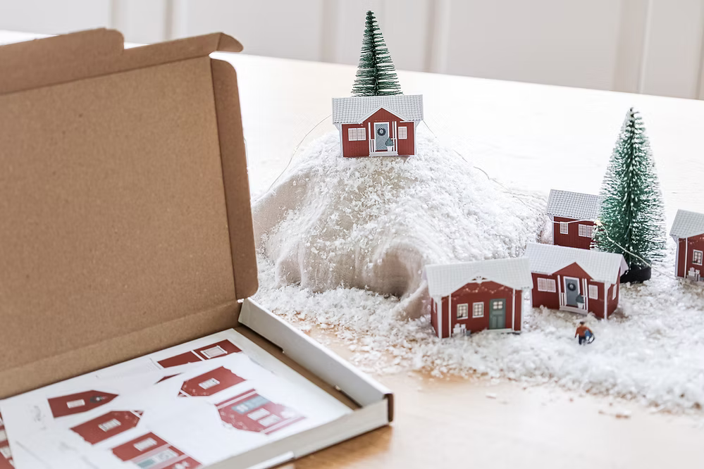 Adventskalender Bastel Set SCHWEDISCHES WEIHNACHTSDORF