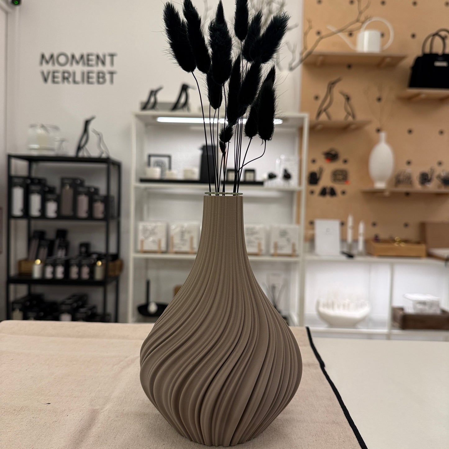 Nevalu Vase 3D Druck SWIRL, walnuss braun, verschiedene Größen