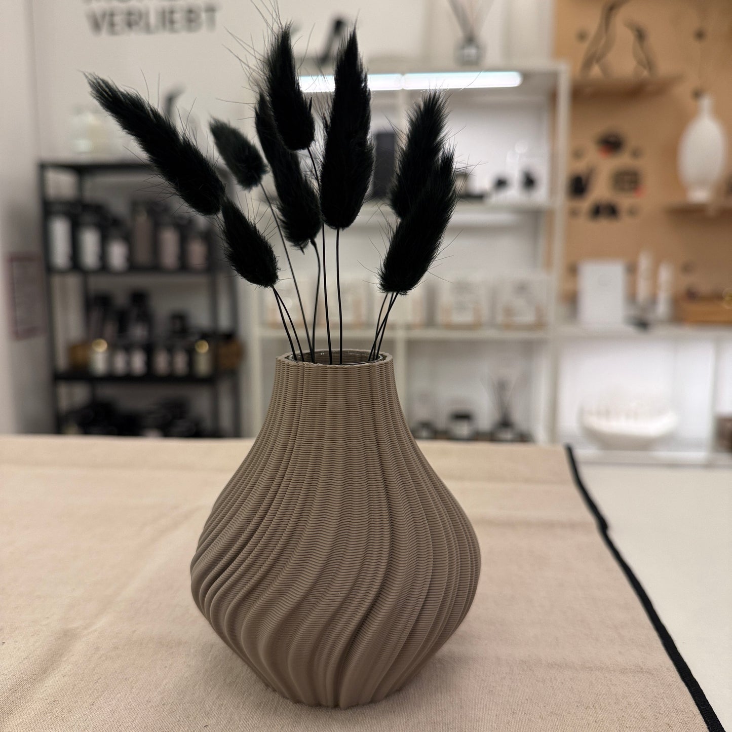 Nevalu Vase 3D Druck SWIRL, walnuss braun, verschiedene Größen