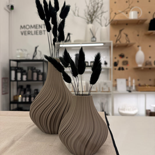 Nevalu Vase 3D Druck SWIRL, walnuss braun, verschiedene Größen