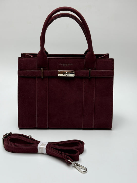 Handtasche JANE Wildlederimitat bordeaux burgundy