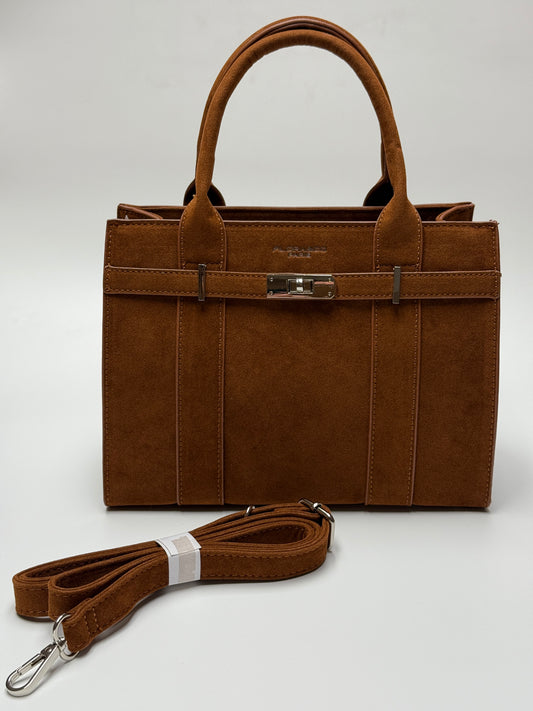 Handtasche JANE Wildlederimitat camel braun