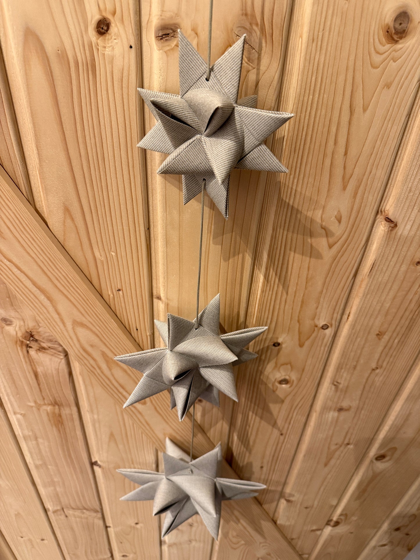 Stjernefabrikken String of Stars 3 Sterne Türdekoration Canvas weiß