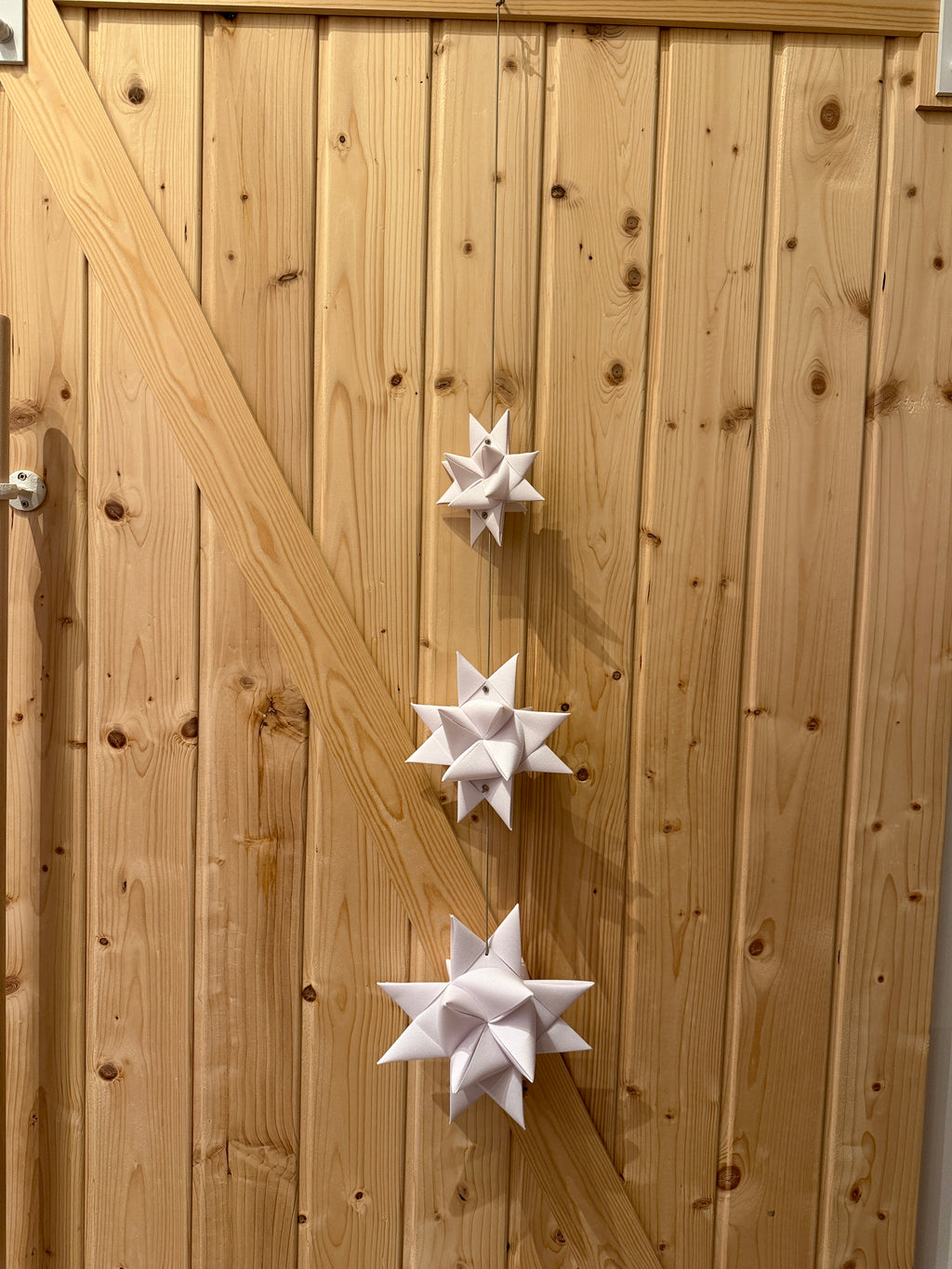 Stjernefabrikken String of Stars 3 Sterne Türdekoration Canvas weiß