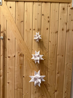 Stjernefabrikken String of Stars 3 Sterne Türdekoration Canvas weiß