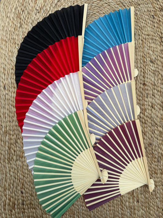 Fächer Bambus Organza uni, verschiedene Farben