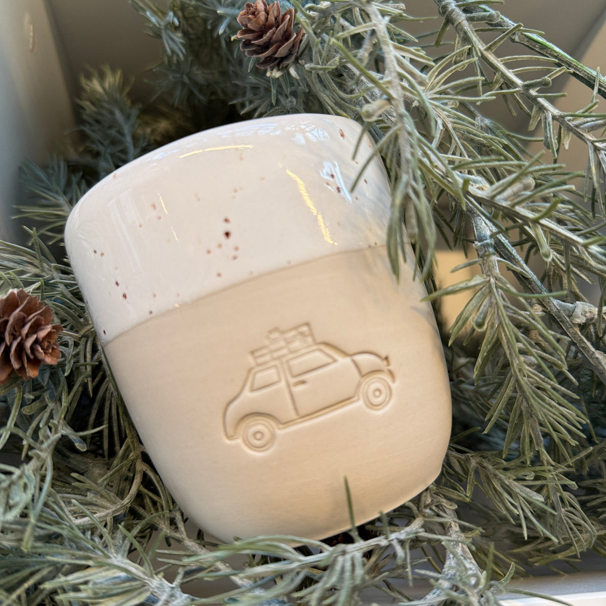 Eulenschnitt Becher WEIHNACHTSAUTO limited Edition
