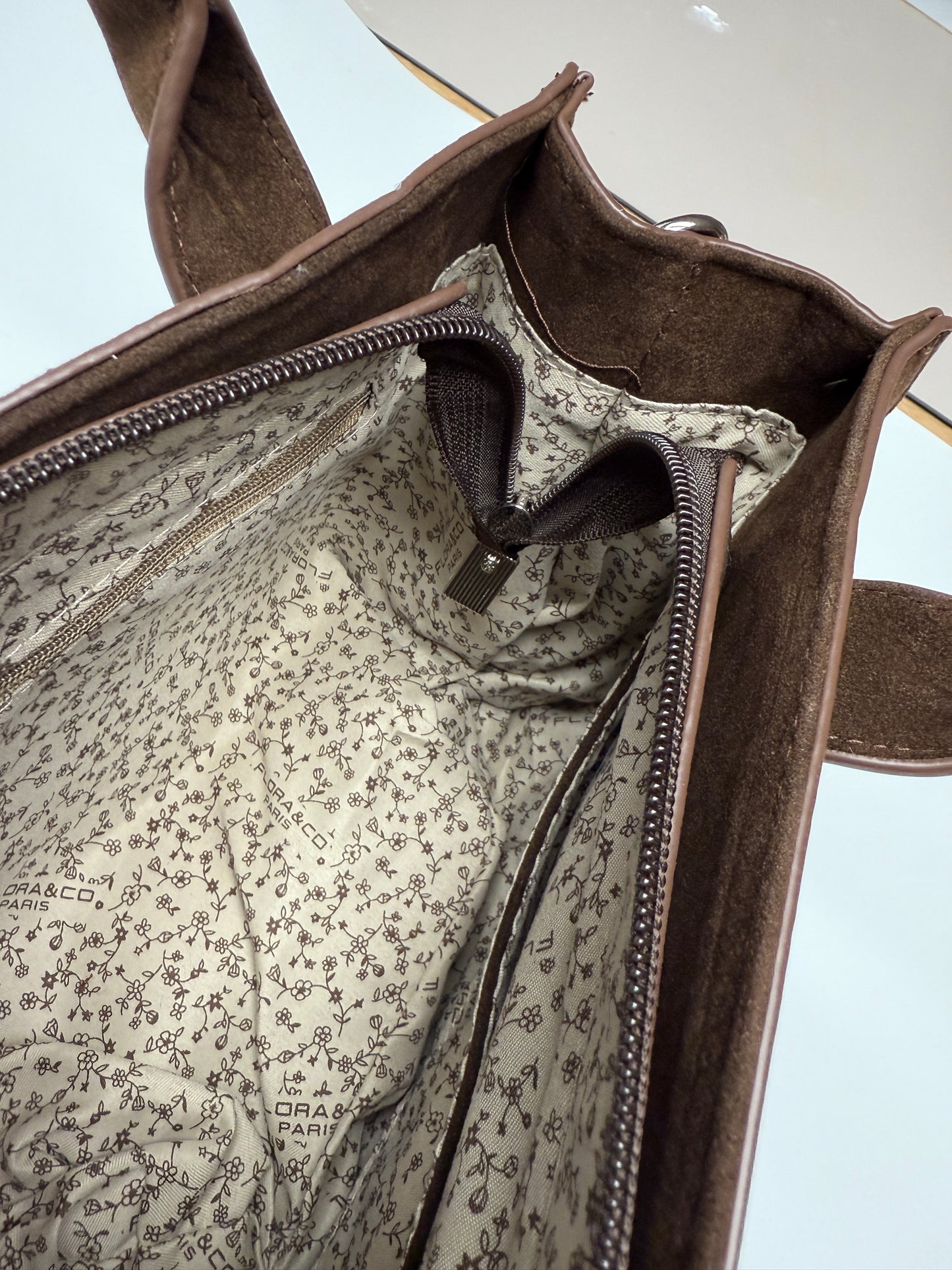 Handtasche JANE Wildlederimitat choco braun