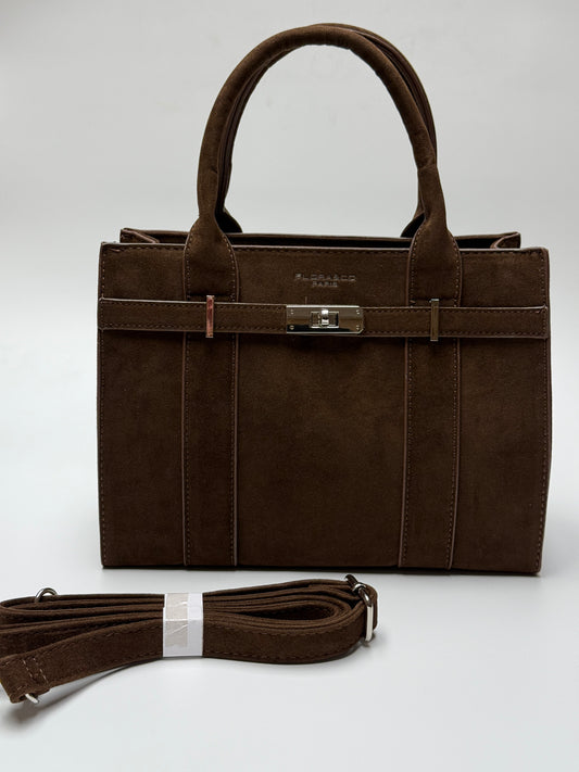Handtasche JANE Wildlederimitat choco braun