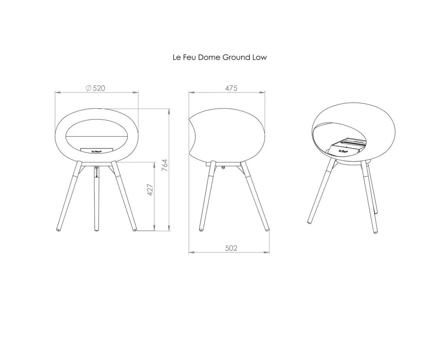 Le Feu Bioethanol Kamin GROUND LOW