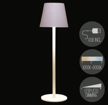 Tischlampe weiß kabellos für indoor & outdoor