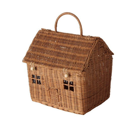 Rattan Korb HAUS mit Henkel