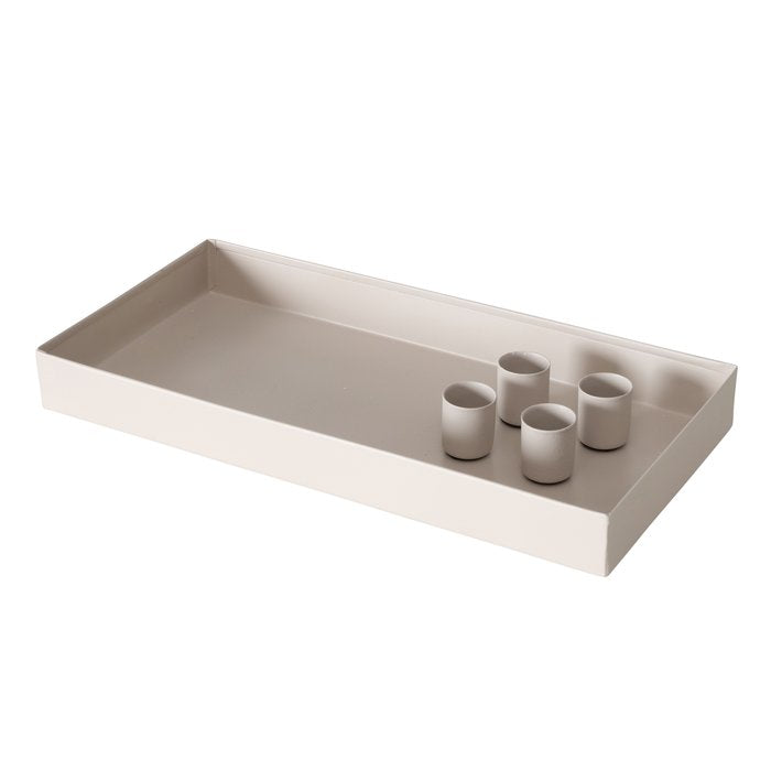 Kerzentablett MARGO magnetisch mit 4 Kerzenhaltern beige