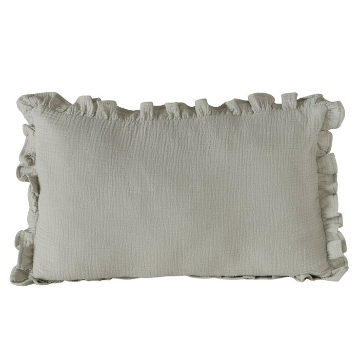 Kissen Musselin mint mit Rüschen