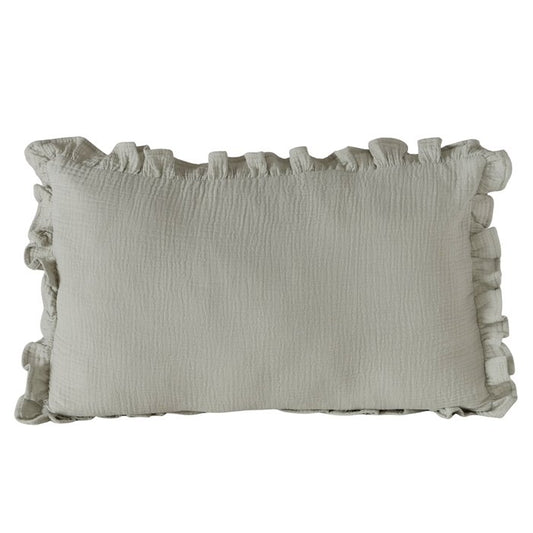 Kissen Musselin mint mit Rüschen