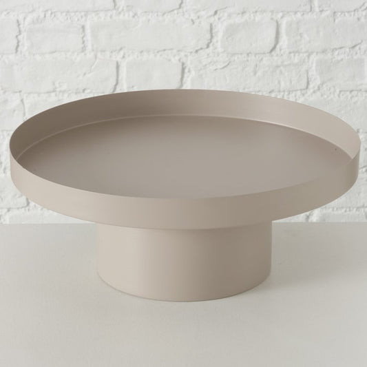 Metall Tablett SAMONA 35 cm mit Fuß beige