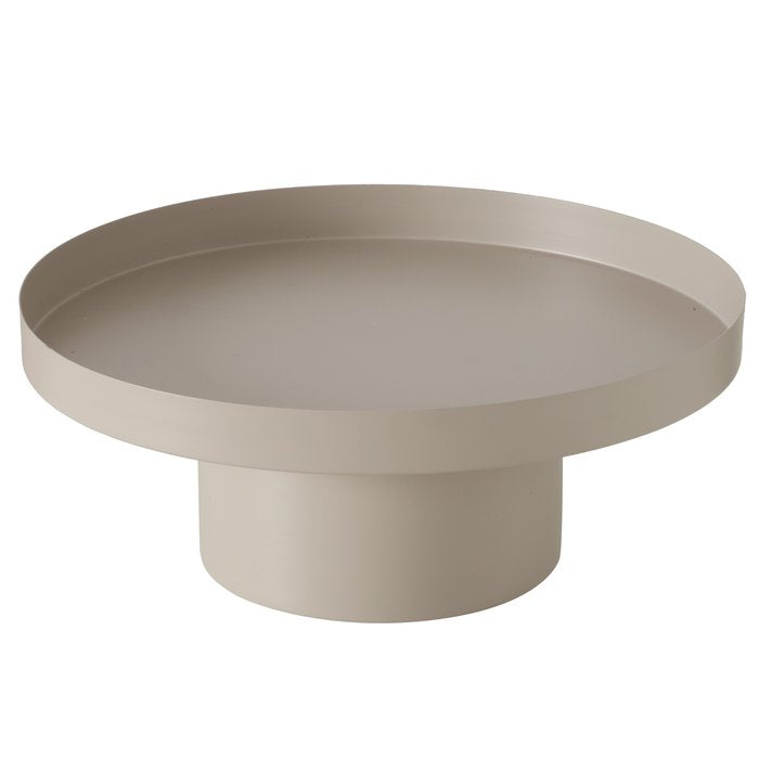 Metall Tablett SAMONA 25cm mit Fuß beige