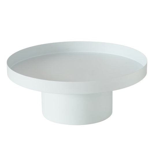 Metall Tablett SAMONA 25cm mit Fuß weiß