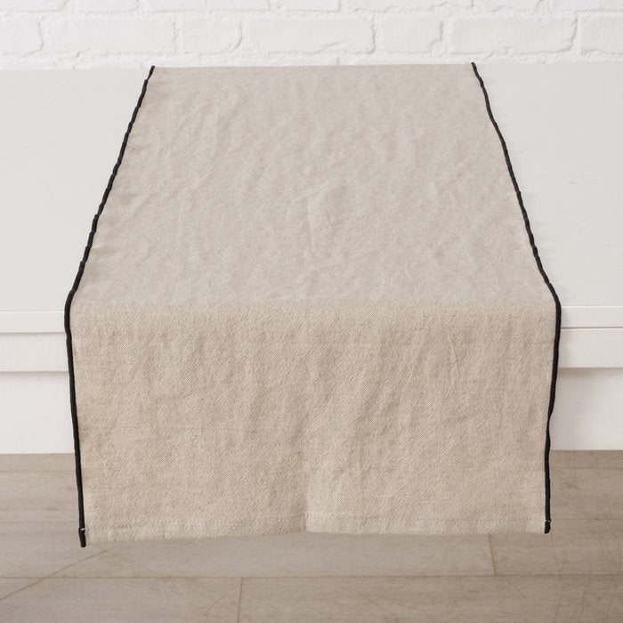 ﻿Tischläufer JANEA beige / schwarz