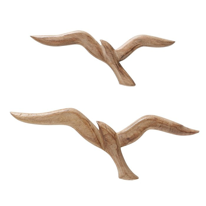Wandobjekt VÖGEL Mangoholz Set/2 Stück