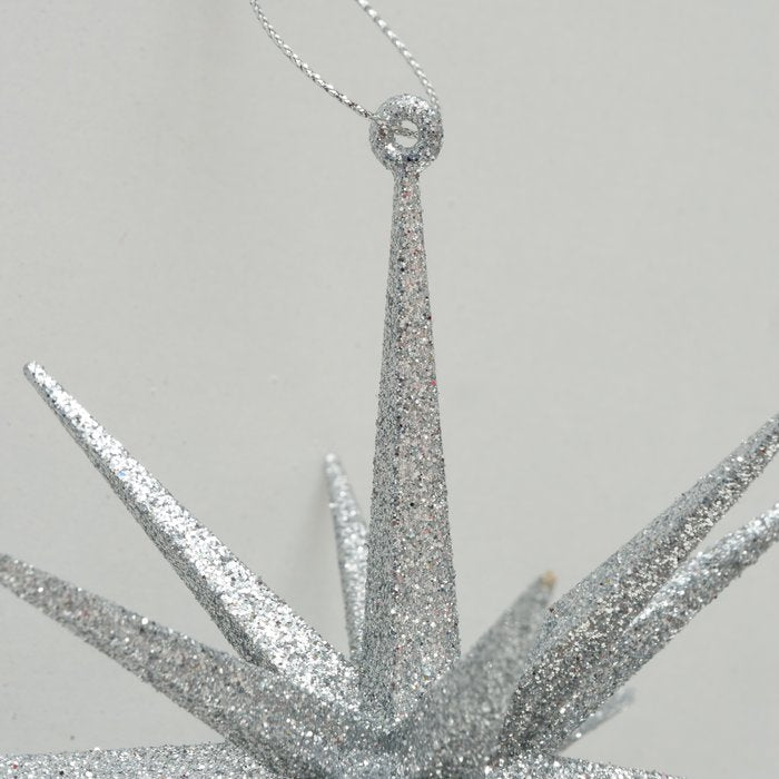 Weihnachtsanhänger Stern TOVE, silber Glitzer