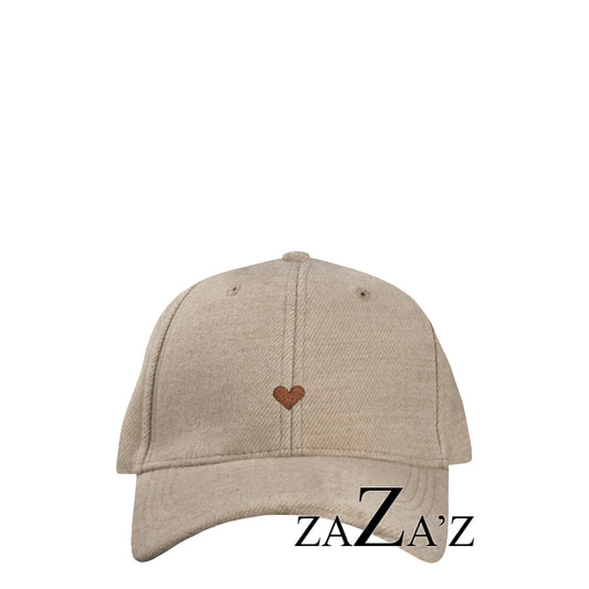 Cap HEART Fleeceoptik taupe
