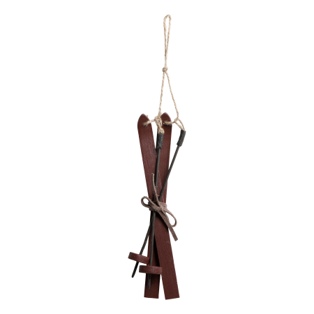 Chic Antique Vintage Ski Anhänger antik rot 20 cm