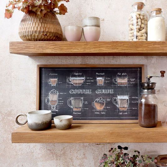 Chic Antique Bild mit Rahmen COFFEE GUIDE 30x40 cm