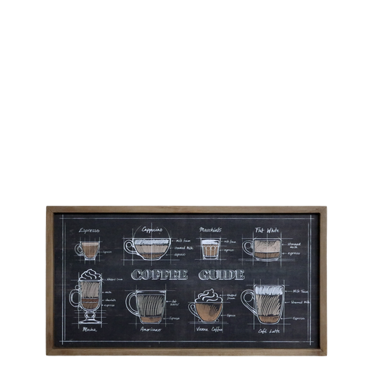 Chic Antique Bild mit Rahmen COFFEE GUIDE 30x40 cm