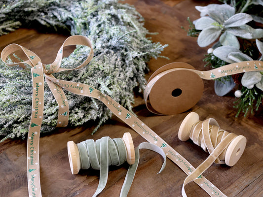 Chic Antique Geschenkband Samt creme 5 m