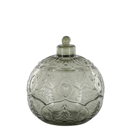 Chic Antique Glas Schale Weihnachtskugel olive
