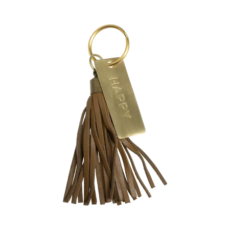Schlüsselanhänger HAPPY Tassel braun