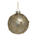 Chic Antique Weihnachtskugel Glas champagner beige gold