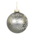 Chic Antique Weihnachtskugel Glas grün Beerenzweig
