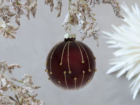 Chic Antique Weihnachtskugel Glas rot gold