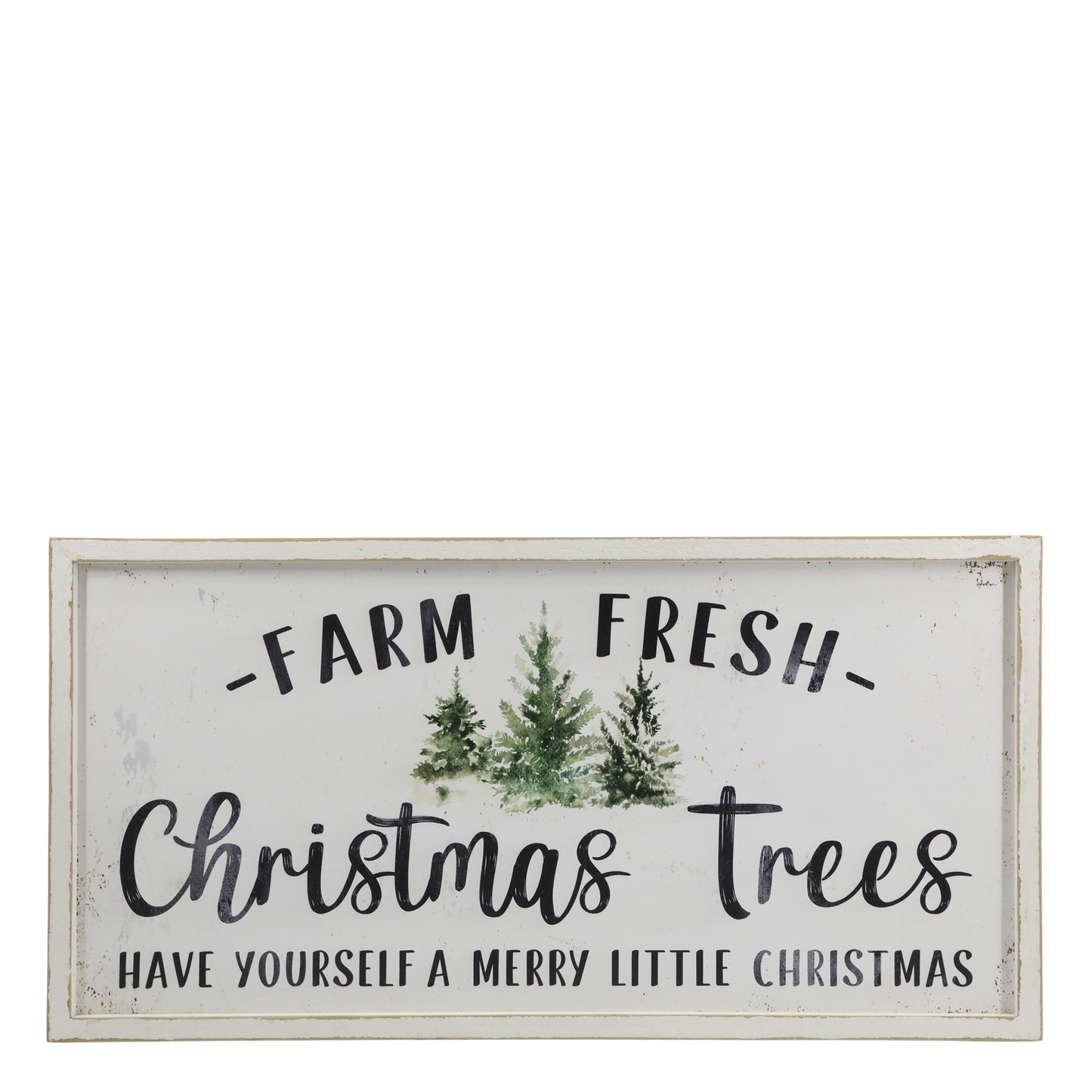 Chic Antique Holzschild FARM FRESH CHRISTMAS TREES, 61 cm