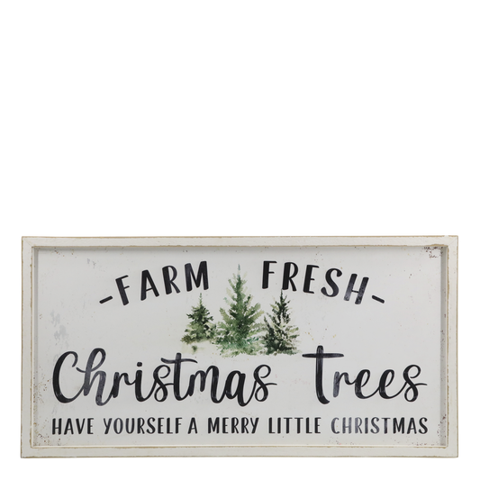 Chic Antique Holzschild FARM FRESH CHRISTMAS TREES, 61 cm