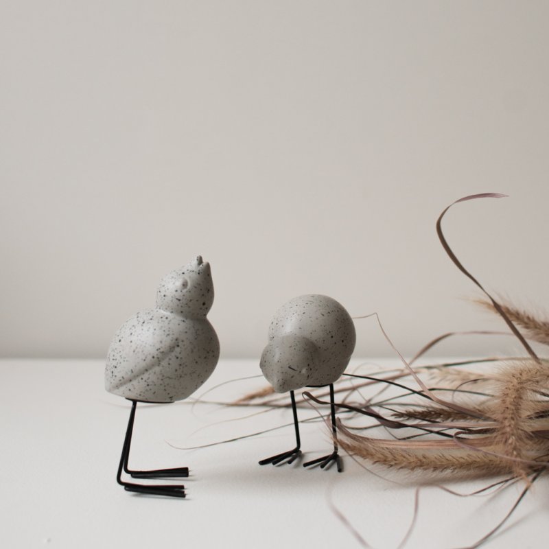 DBKD Swedish Birds Vögel Set grau gesprenkelt