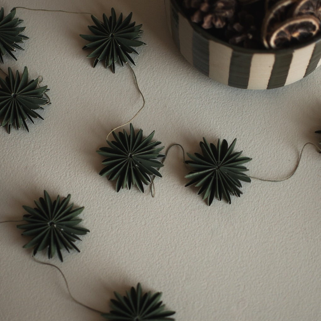 DBKD Girlande PAPERFLAKE grün Schneeflocken 300 cm