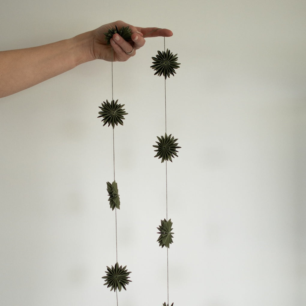 DBKD Girlande PAPERFLAKE grün Schneeflocken 300 cm